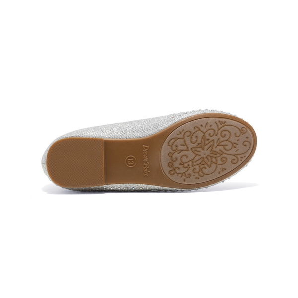 Girl's Comfortable Ballerina Flats - SILVER GLITTER - 5